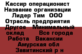 Кассир-операционист › Название организации ­ Лидер Тим, ООО › Отрасль предприятия ­ Другое › Минимальный оклад ­ 1 - Все города Работа » Вакансии   . Амурская обл.,Завитинский р-н